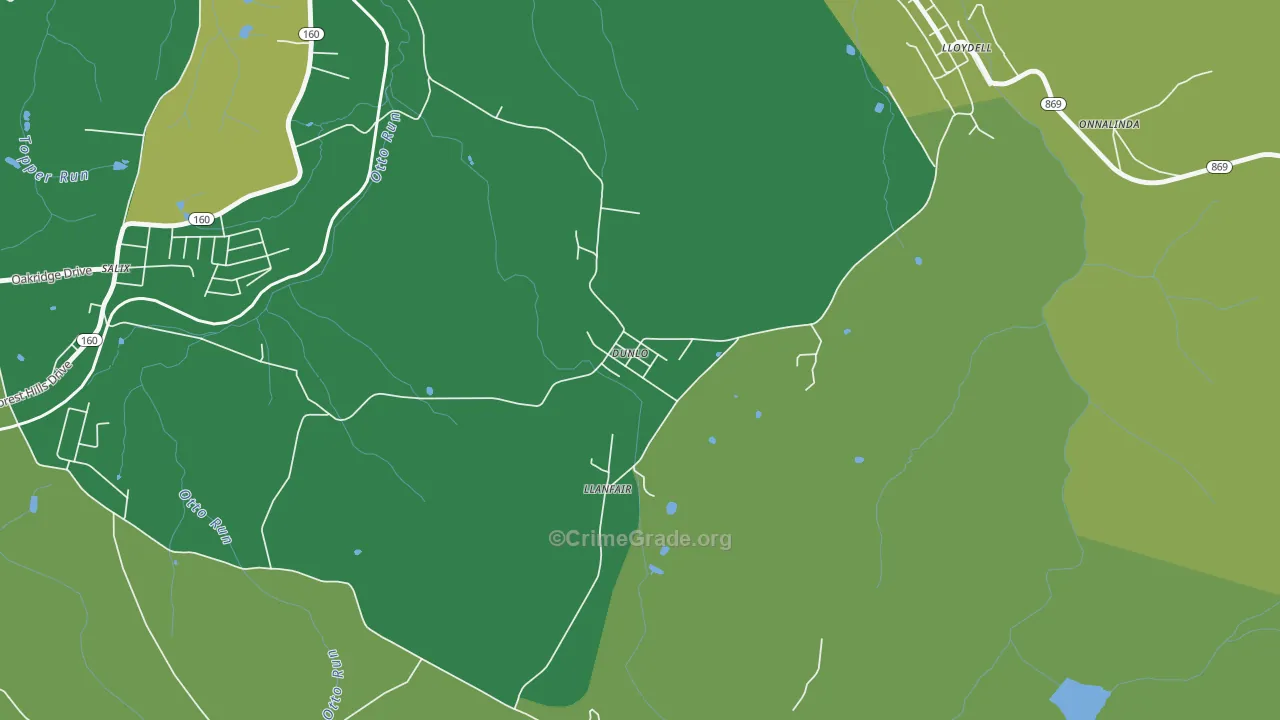 15930, PA Map of Vehicle Theft Rates