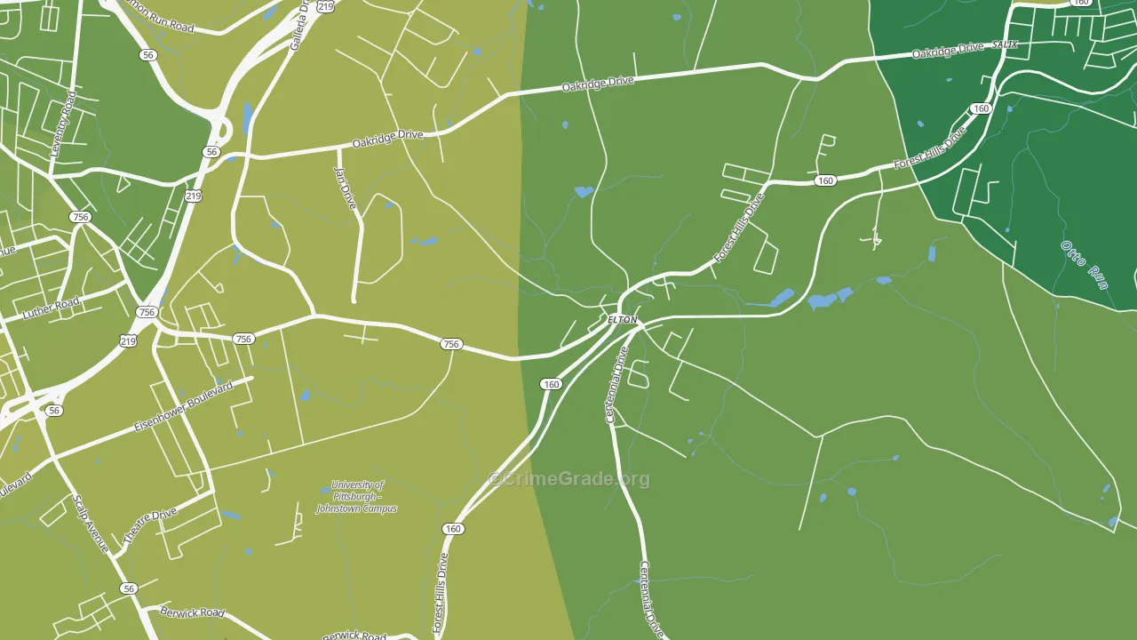 15934, PA Map of Vehicle Theft Rates
