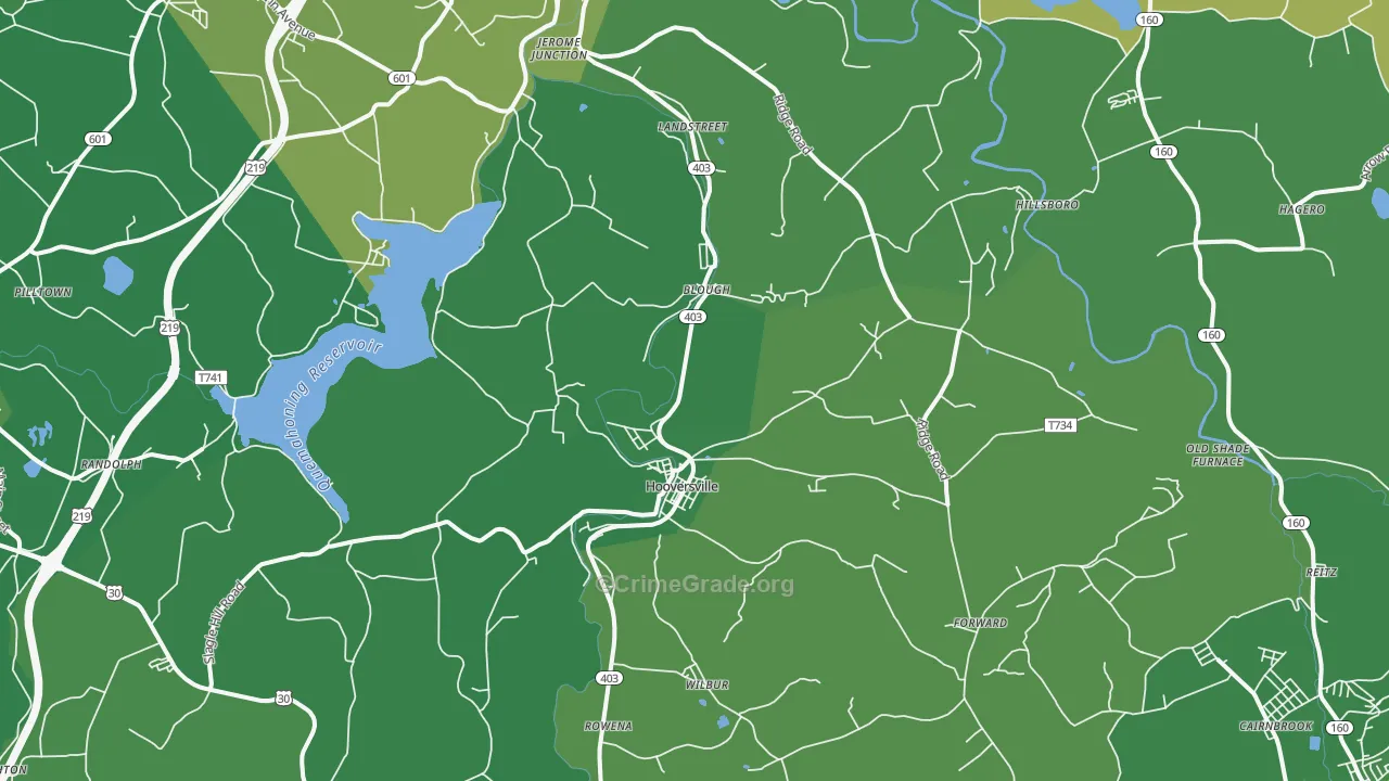 15936, PA Map of Vehicle Theft Rates