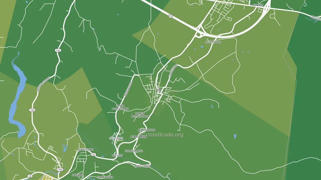 15938, PA Map of Vehicle Theft Rates