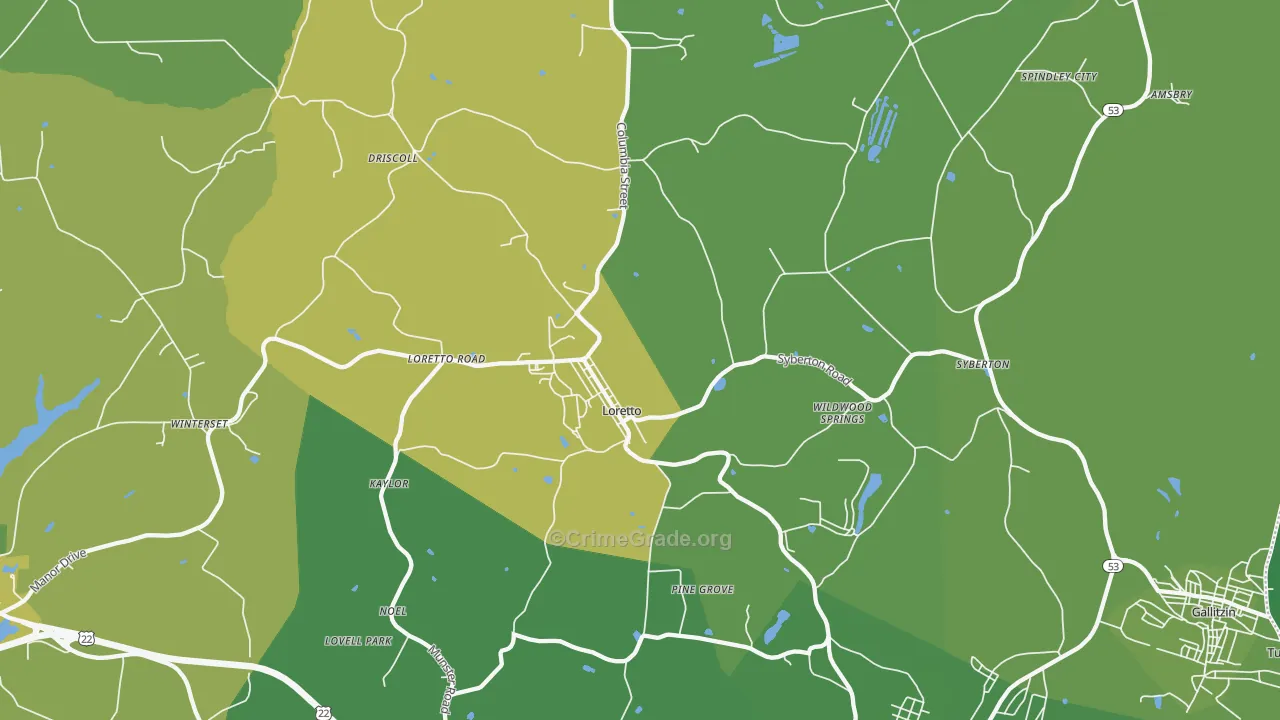 15940, PA Map of Vehicle Theft Rates
