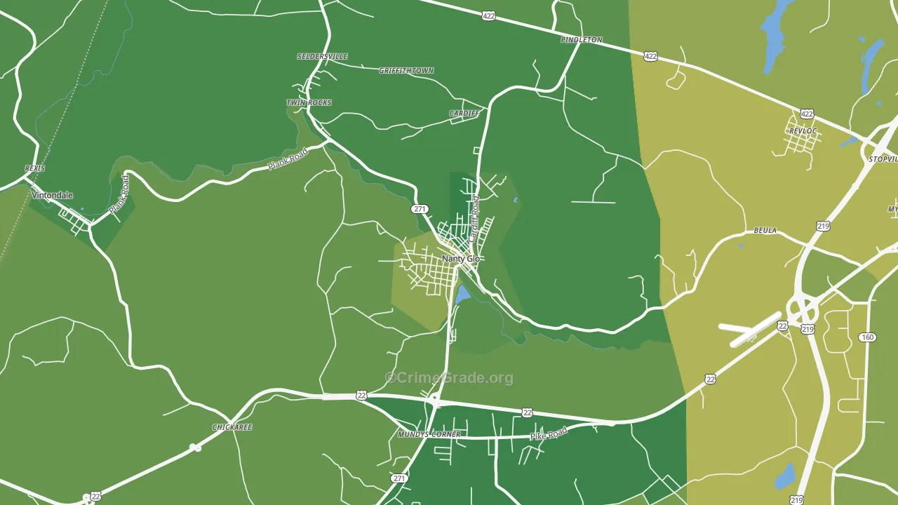 15943, PA Map of Vehicle Theft Rates