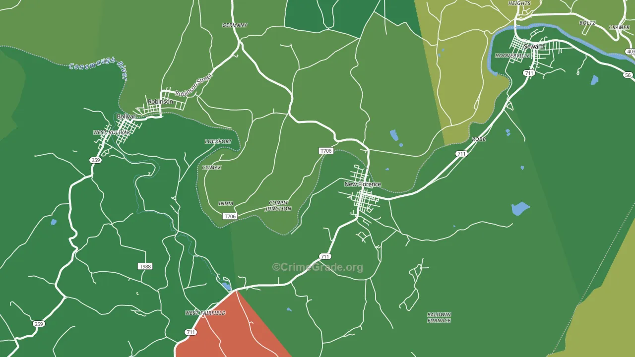 15944, PA Map of Vehicle Theft Rates