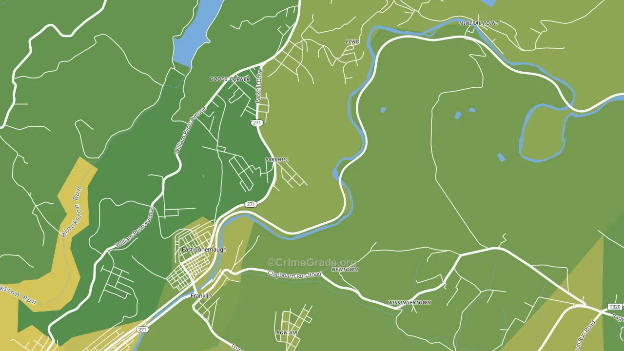15945, PA Map of Vehicle Theft Rates
