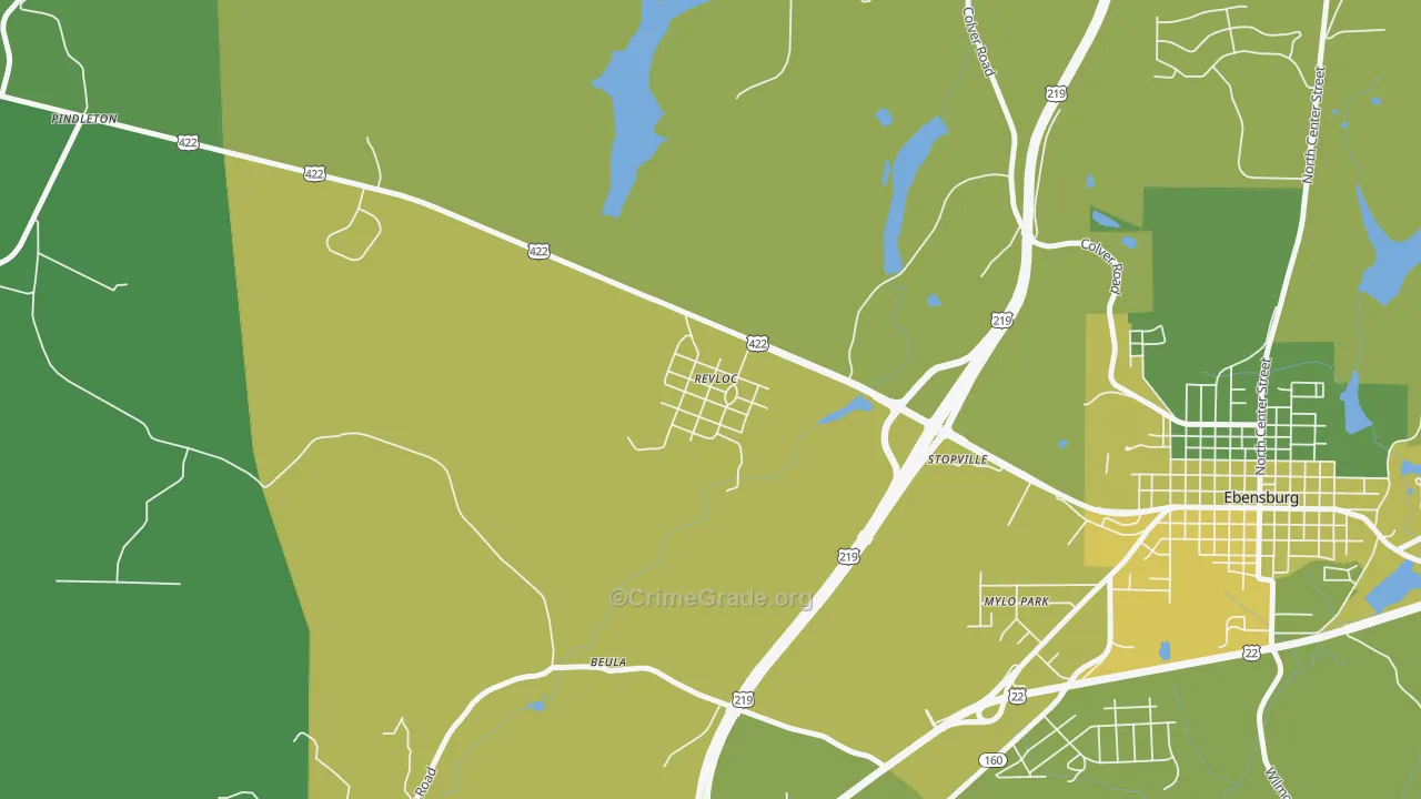 15948, PA Map of Vehicle Theft Rates