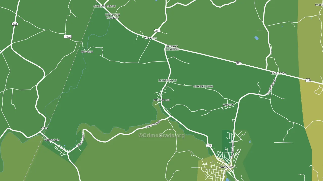 15960, PA Map of Vehicle Theft Rates