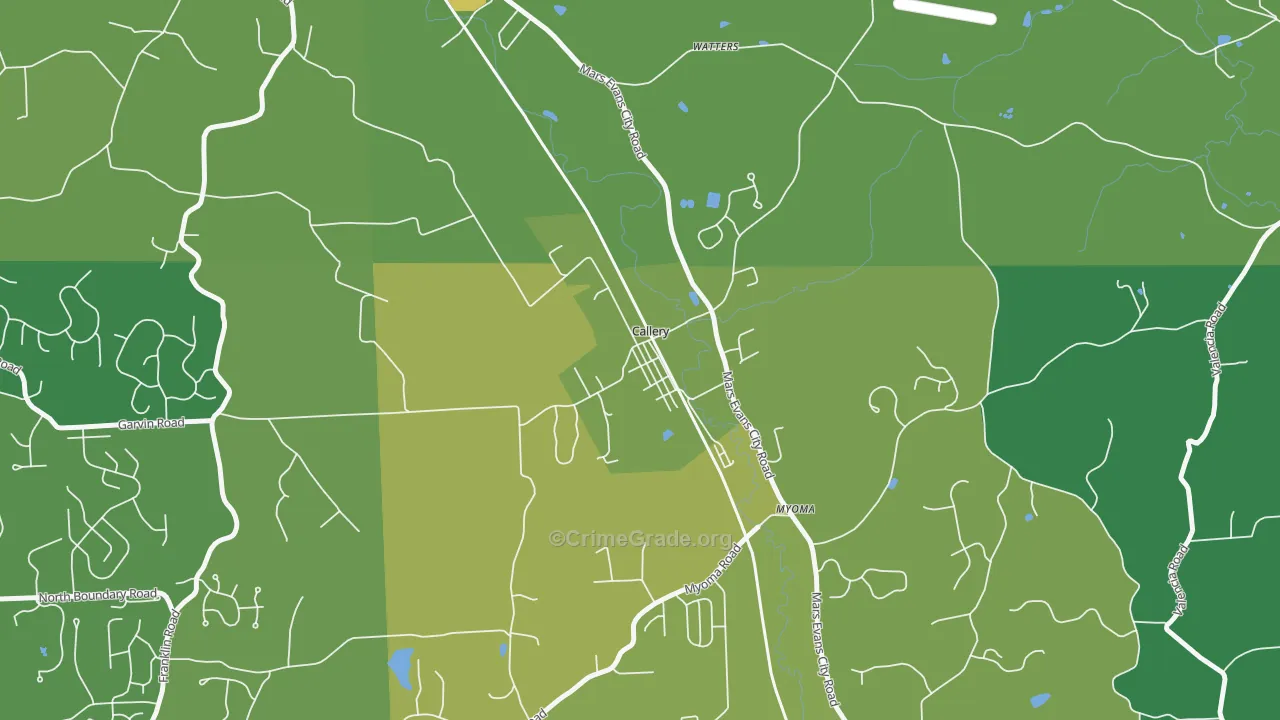 16024, PA Map of Vehicle Theft Rates