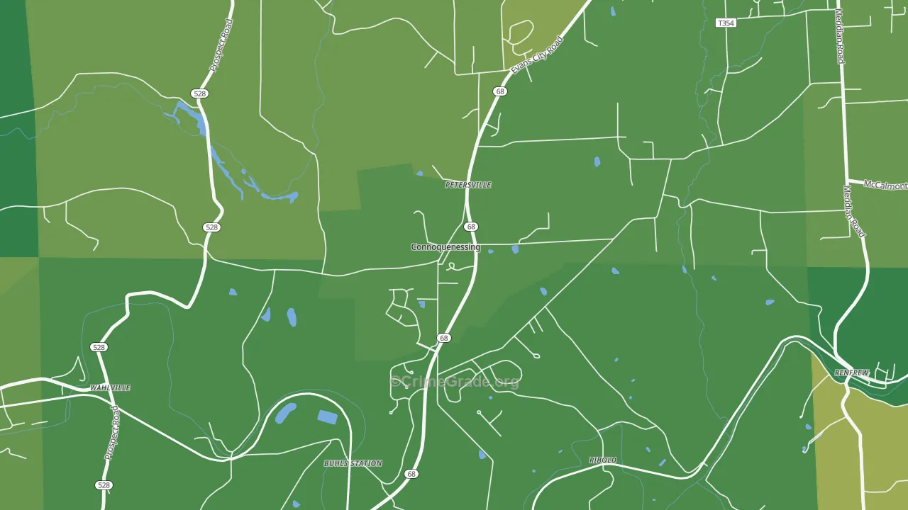 16027, PA Map of Vehicle Theft Rates