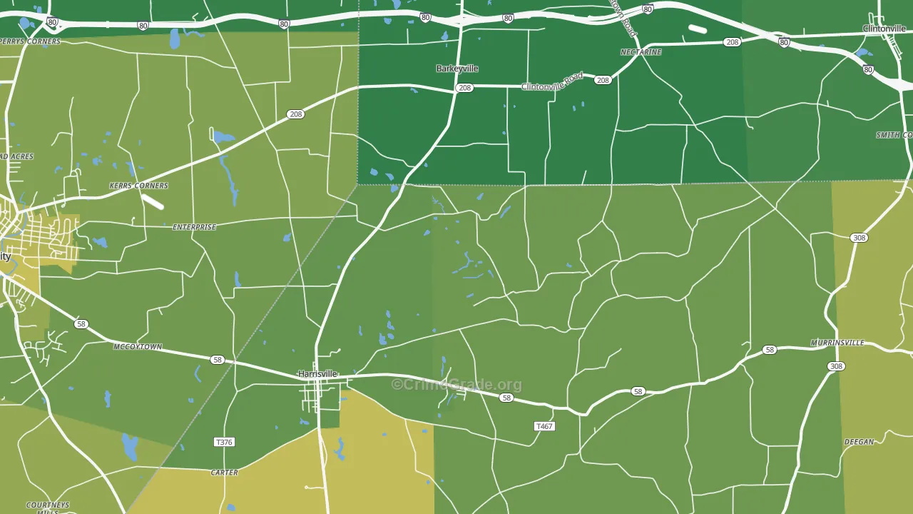 16038, PA Map of Vehicle Theft Rates