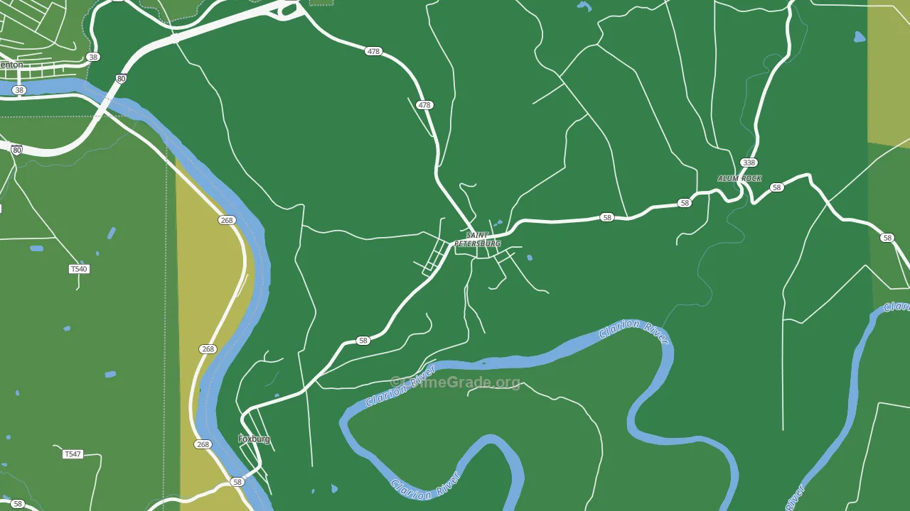 16054, PA Map of Vehicle Theft Rates