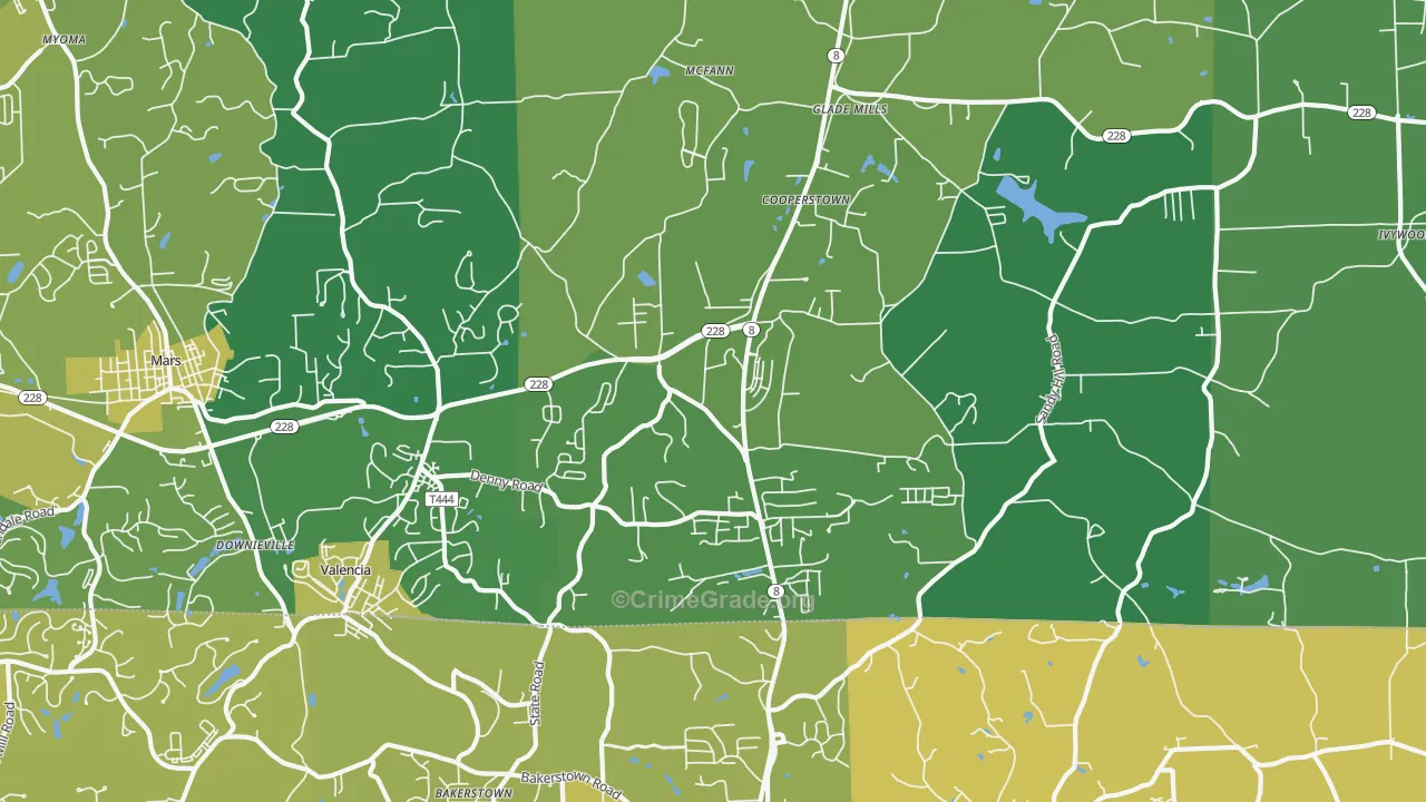 16059, PA Map of Vehicle Theft Rates