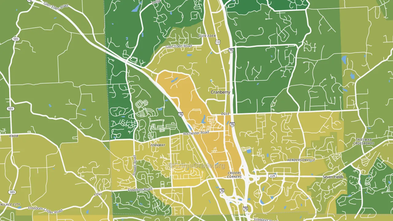 16066, PA Map of Vehicle Theft Rates