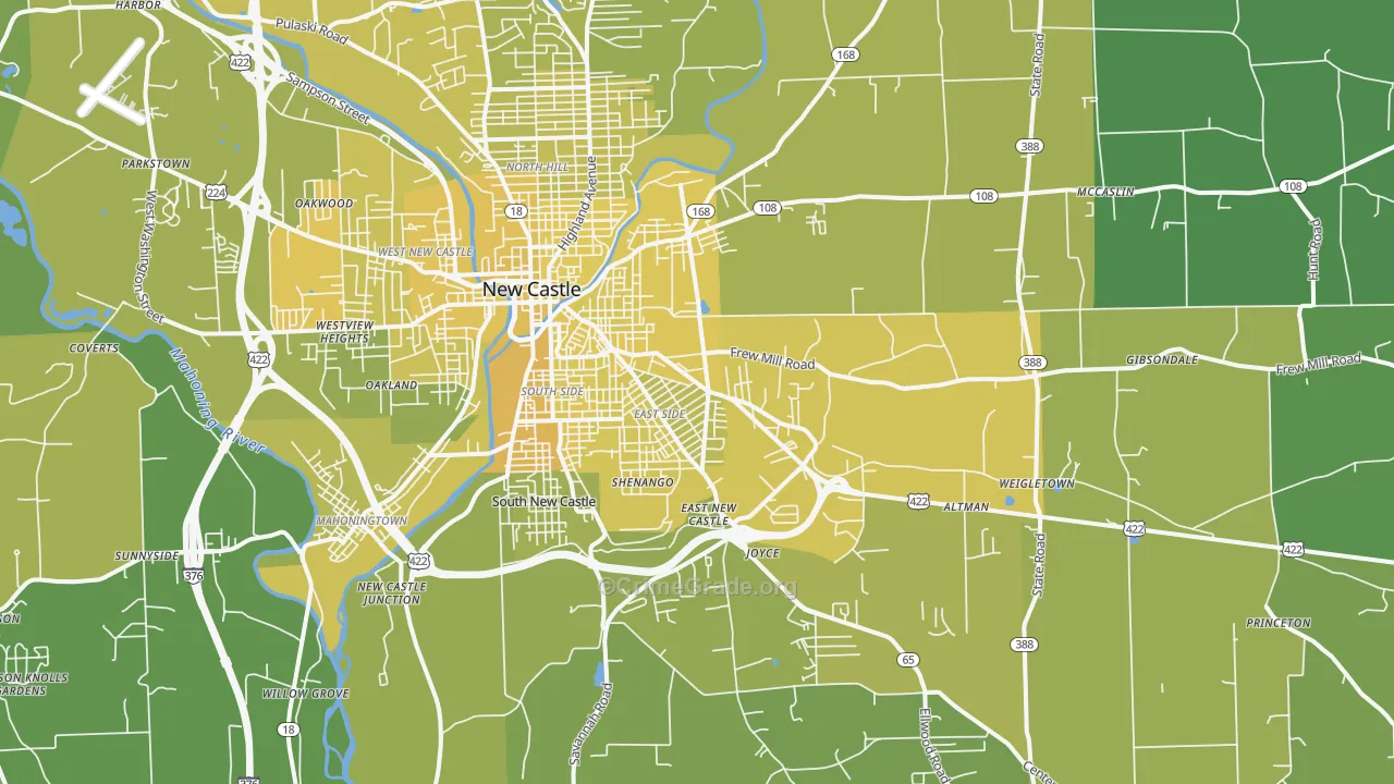 16101, PA Map of Vehicle Theft Rates