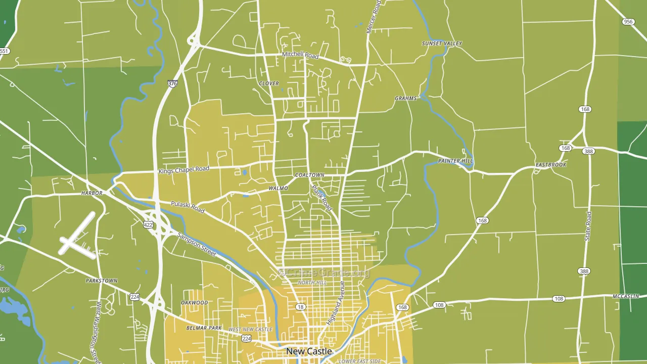 16105, PA Map of Vehicle Theft Rates