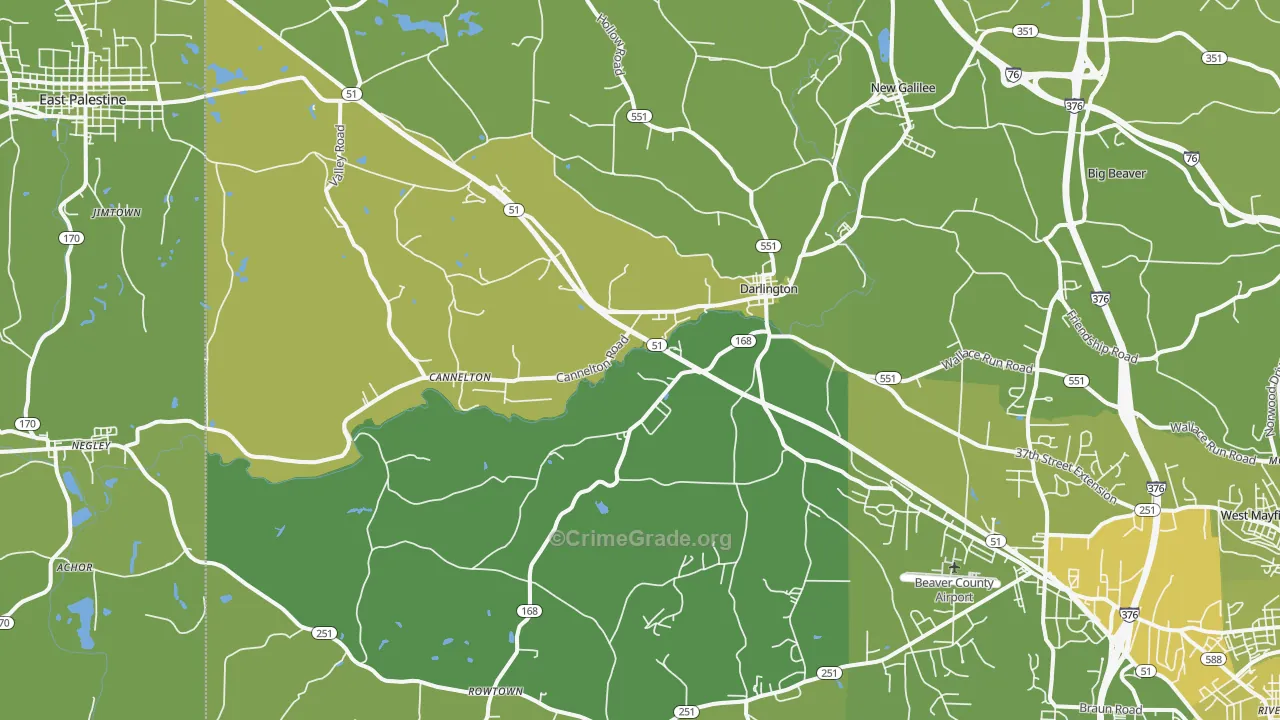 16115, PA Map of Vehicle Theft Rates