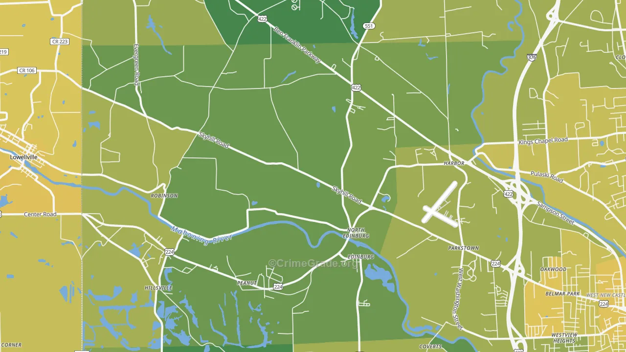16116, PA Map of Vehicle Theft Rates