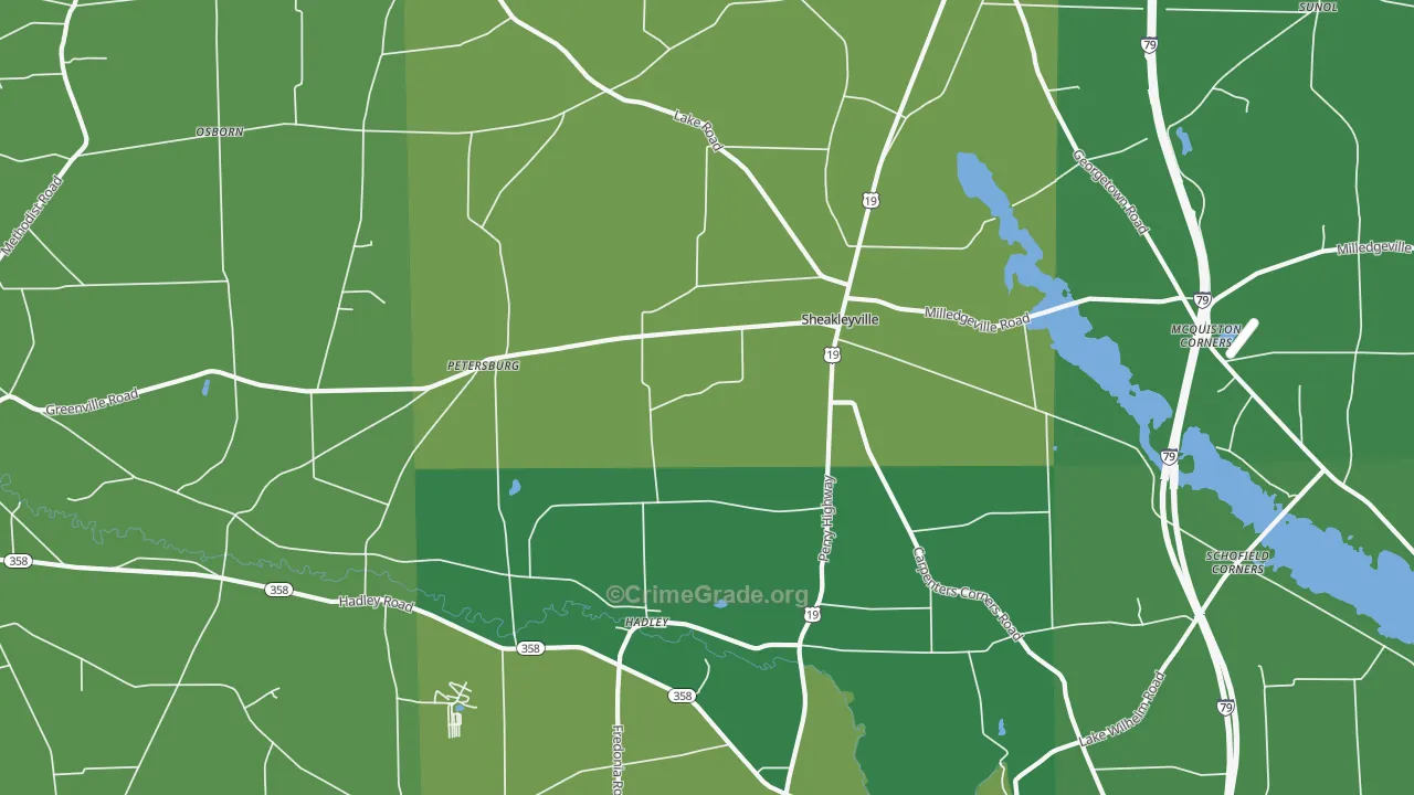 16130, PA Map of Vehicle Theft Rates