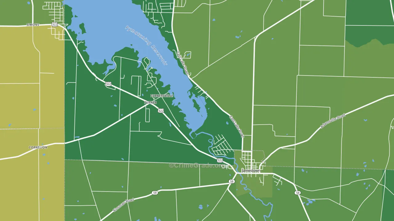 16134, PA Map of Vehicle Theft Rates