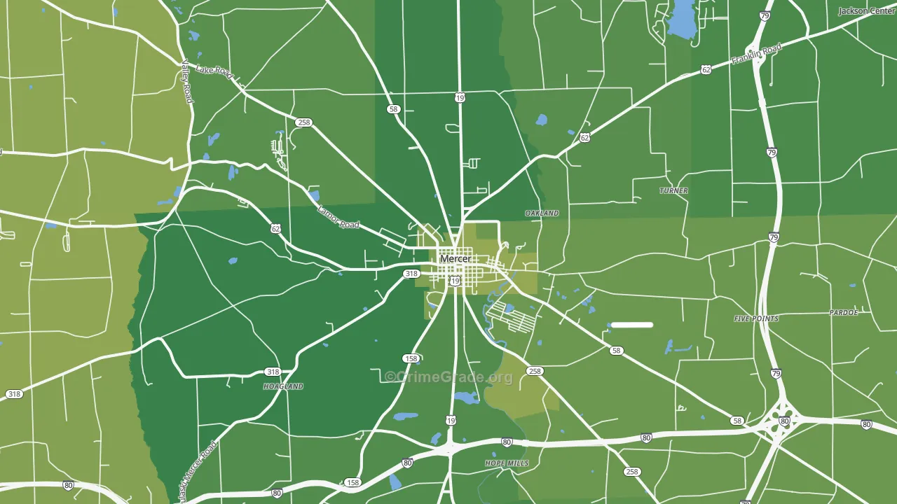 16137, PA Map of Vehicle Theft Rates