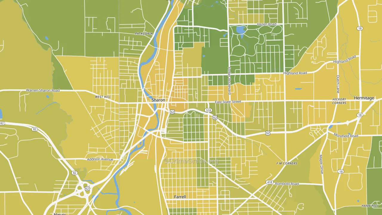 16146, PA Map of Vehicle Theft Rates