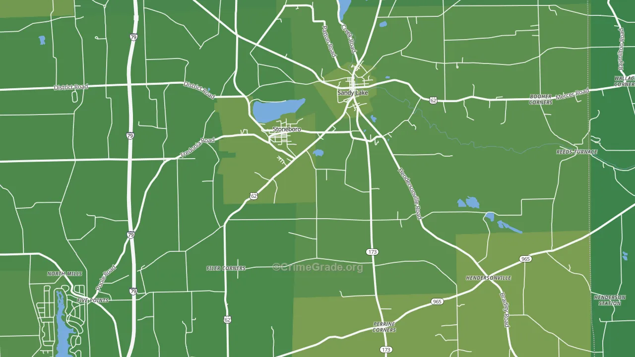 16153, PA Map of Vehicle Theft Rates