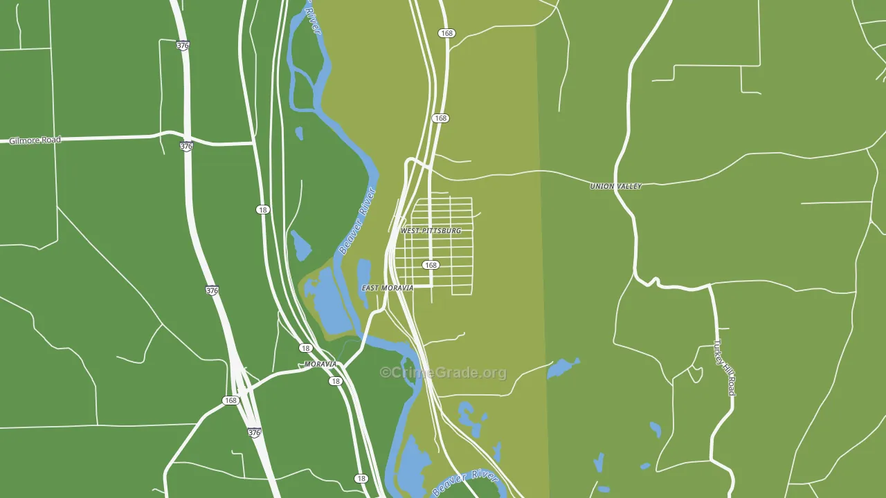 16160, PA Map of Vehicle Theft Rates