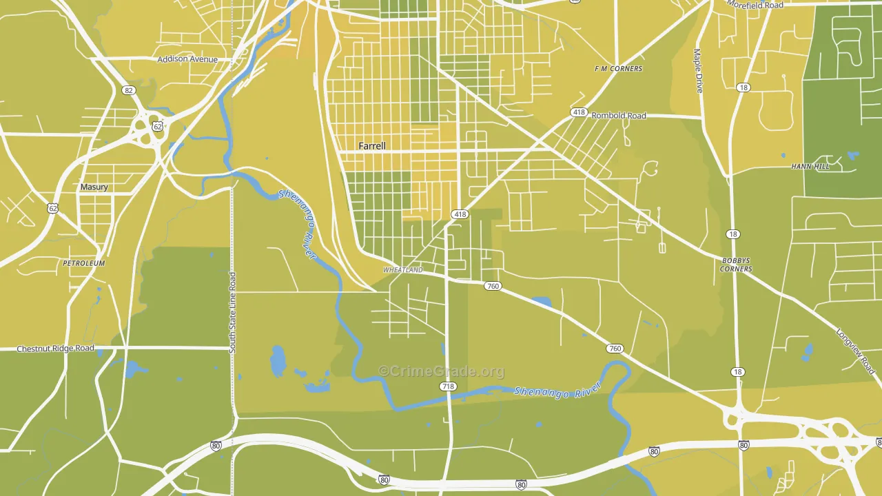 16161, PA Map of Vehicle Theft Rates