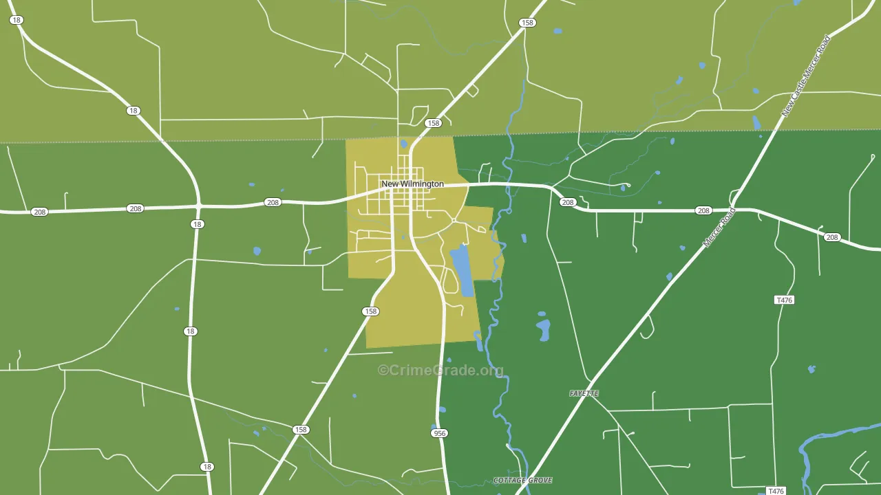 16172, PA Map of Vehicle Theft Rates