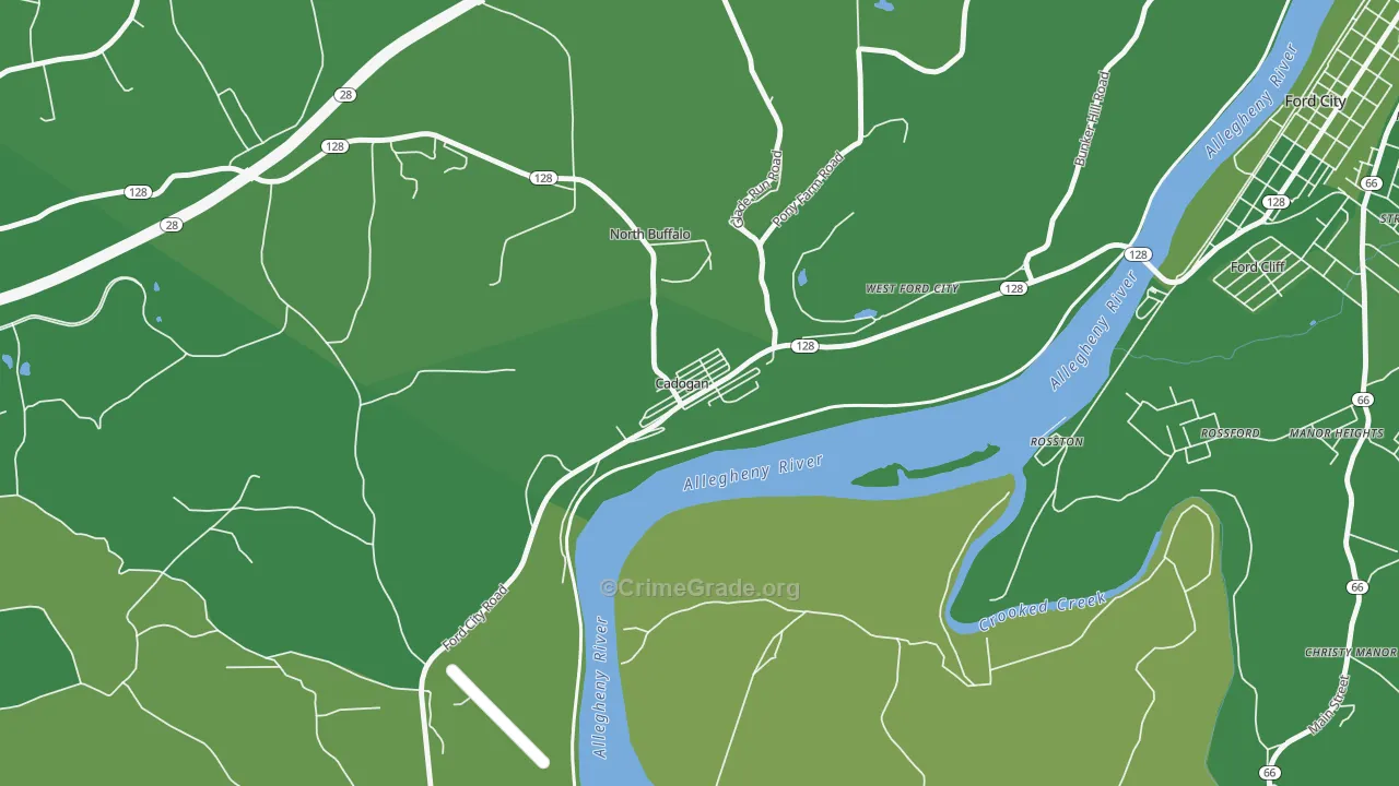 16212, PA Map of Vehicle Theft Rates