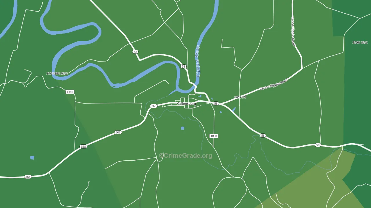 16213, PA Map of Vehicle Theft Rates