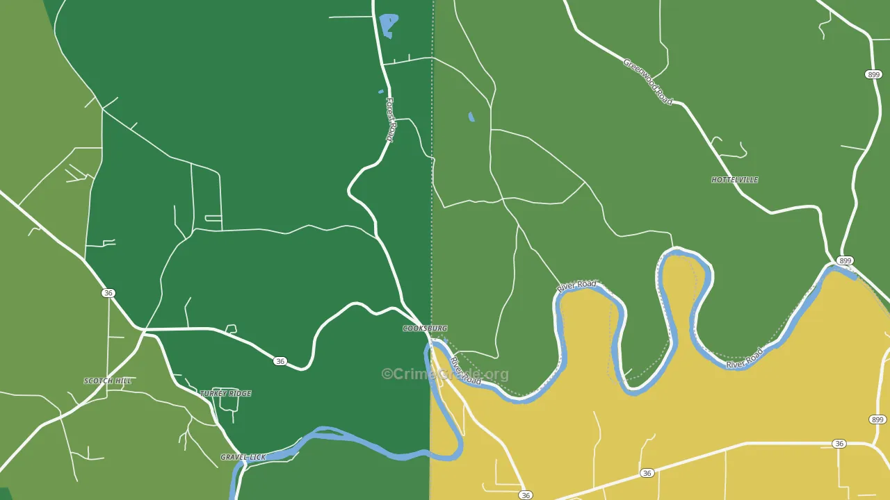 16217, PA Map of Vehicle Theft Rates