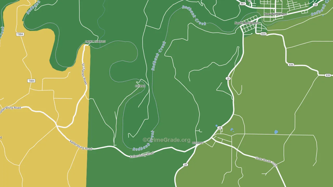 16223, PA Map of Vehicle Theft Rates