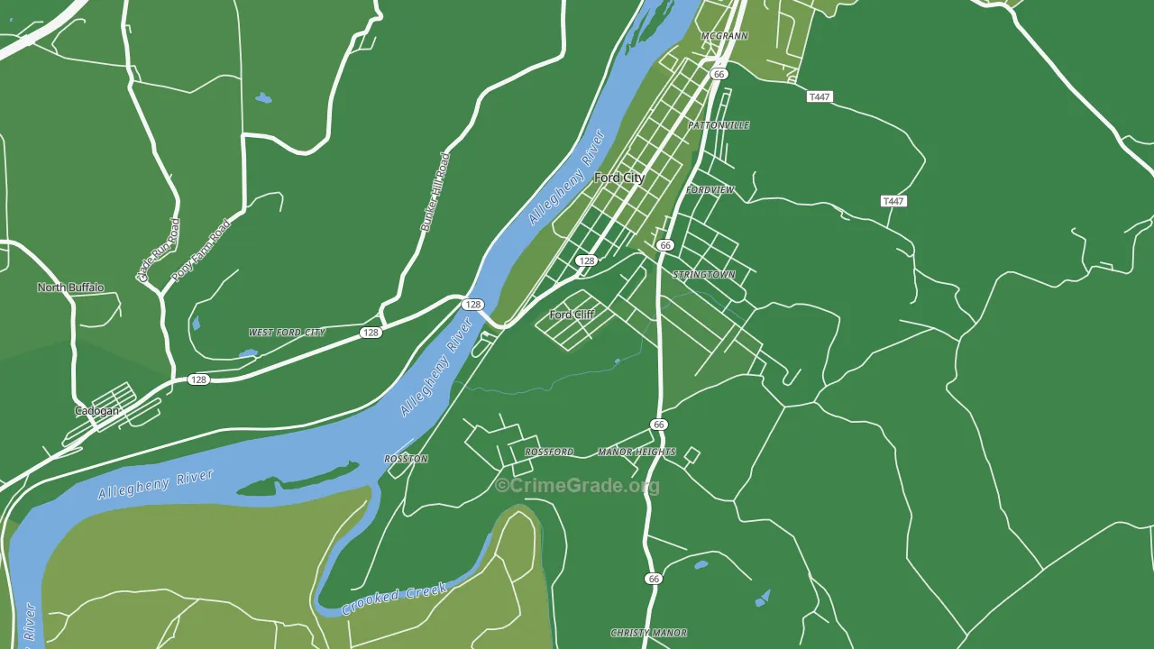 16228, PA Map of Vehicle Theft Rates