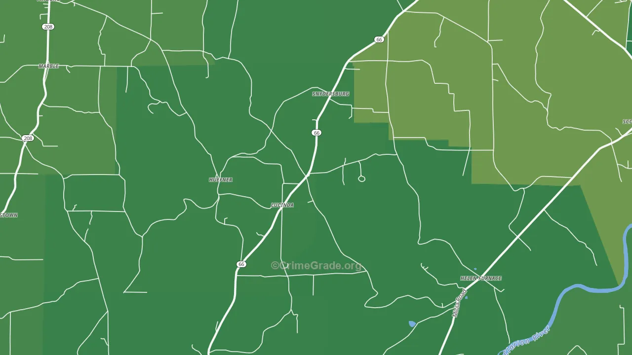 16235, PA Map of Vehicle Theft Rates