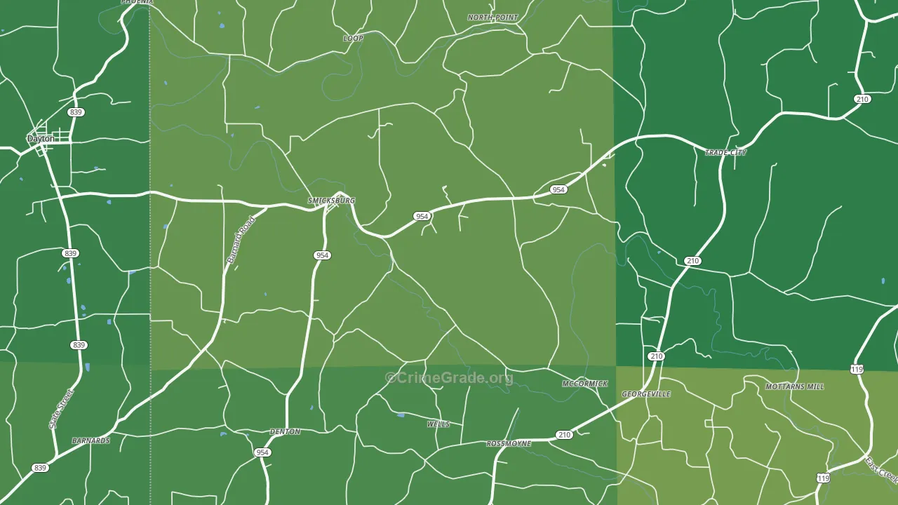 16256, PA Map of Vehicle Theft Rates