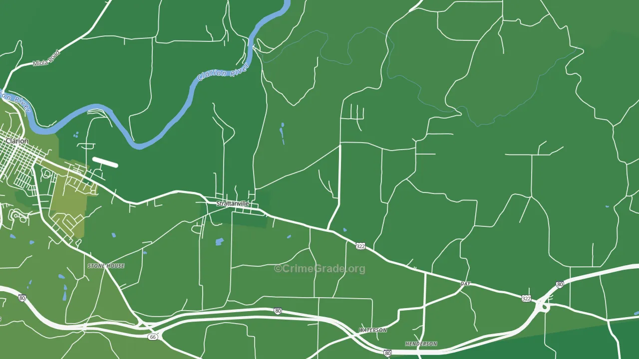 16258, PA Map of Vehicle Theft Rates