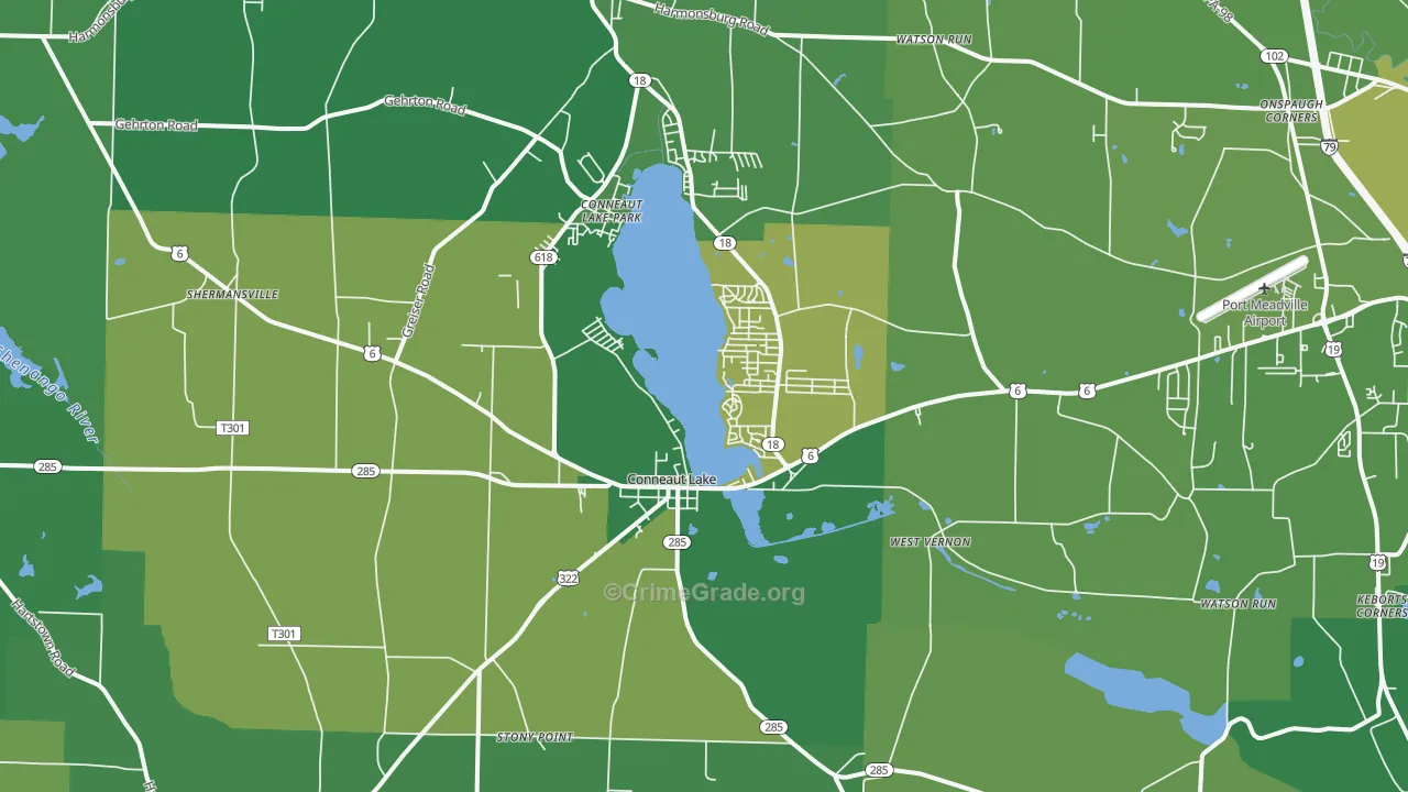 16316, PA Map of Vehicle Theft Rates