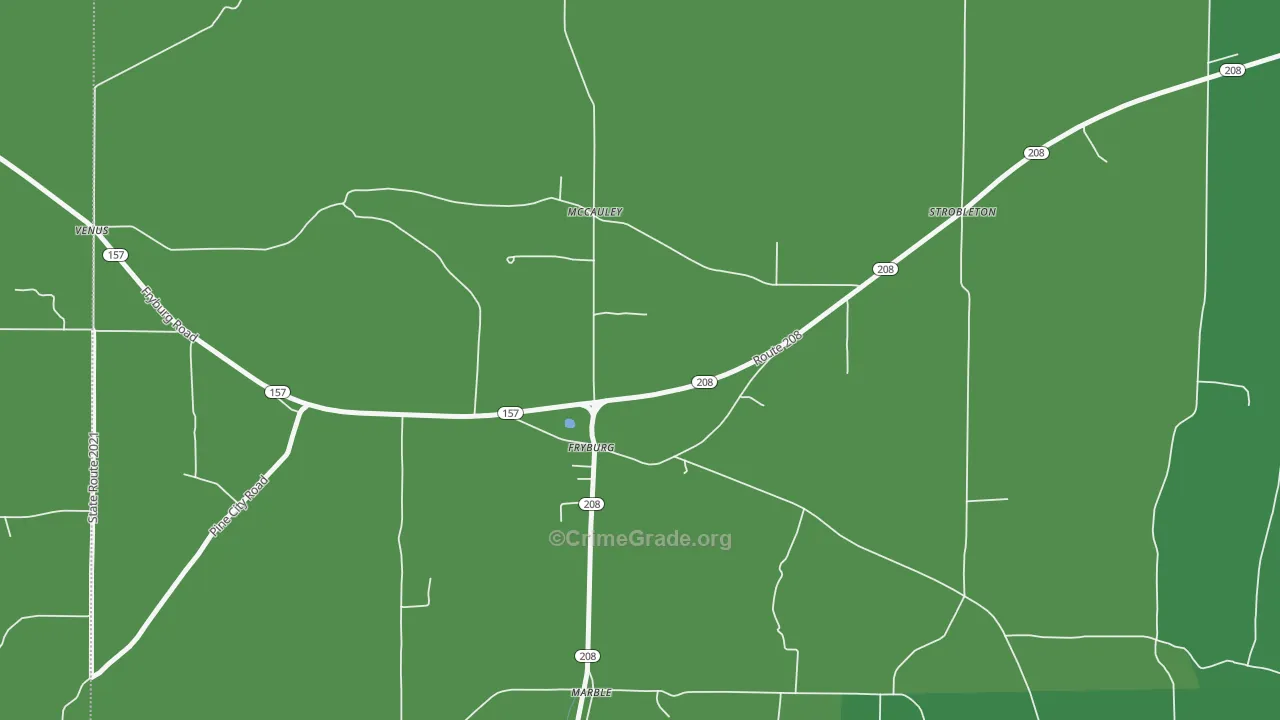 16326, PA Map of Vehicle Theft Rates