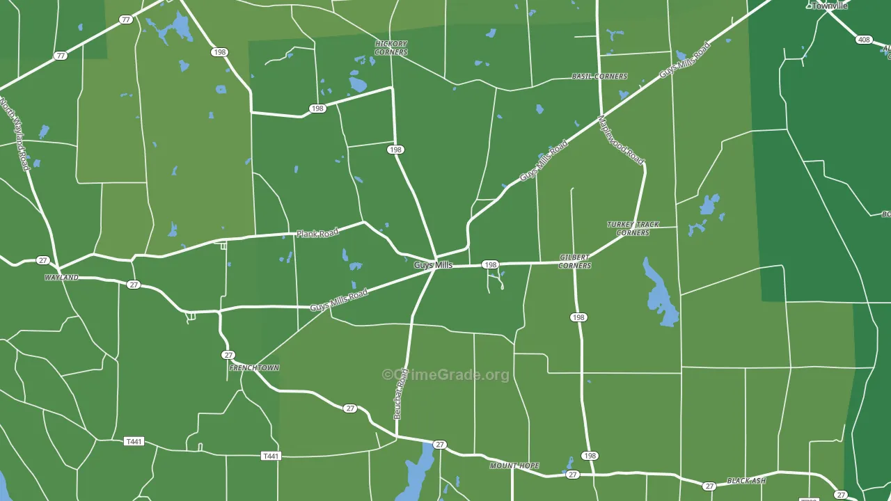 16327, PA Map of Vehicle Theft Rates