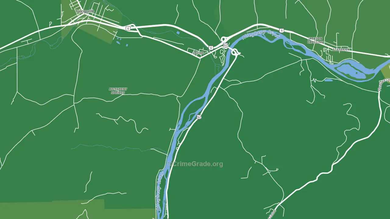 16329, PA Map of Vehicle Theft Rates