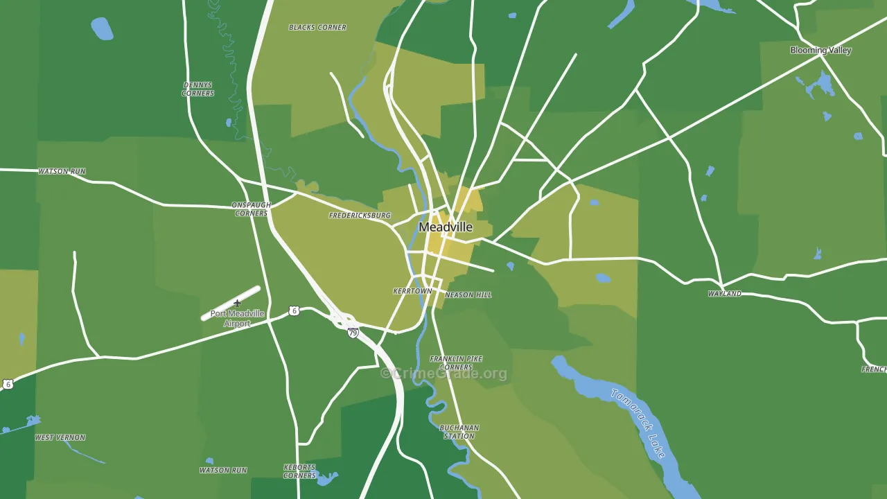 16335, PA Map of Vehicle Theft Rates