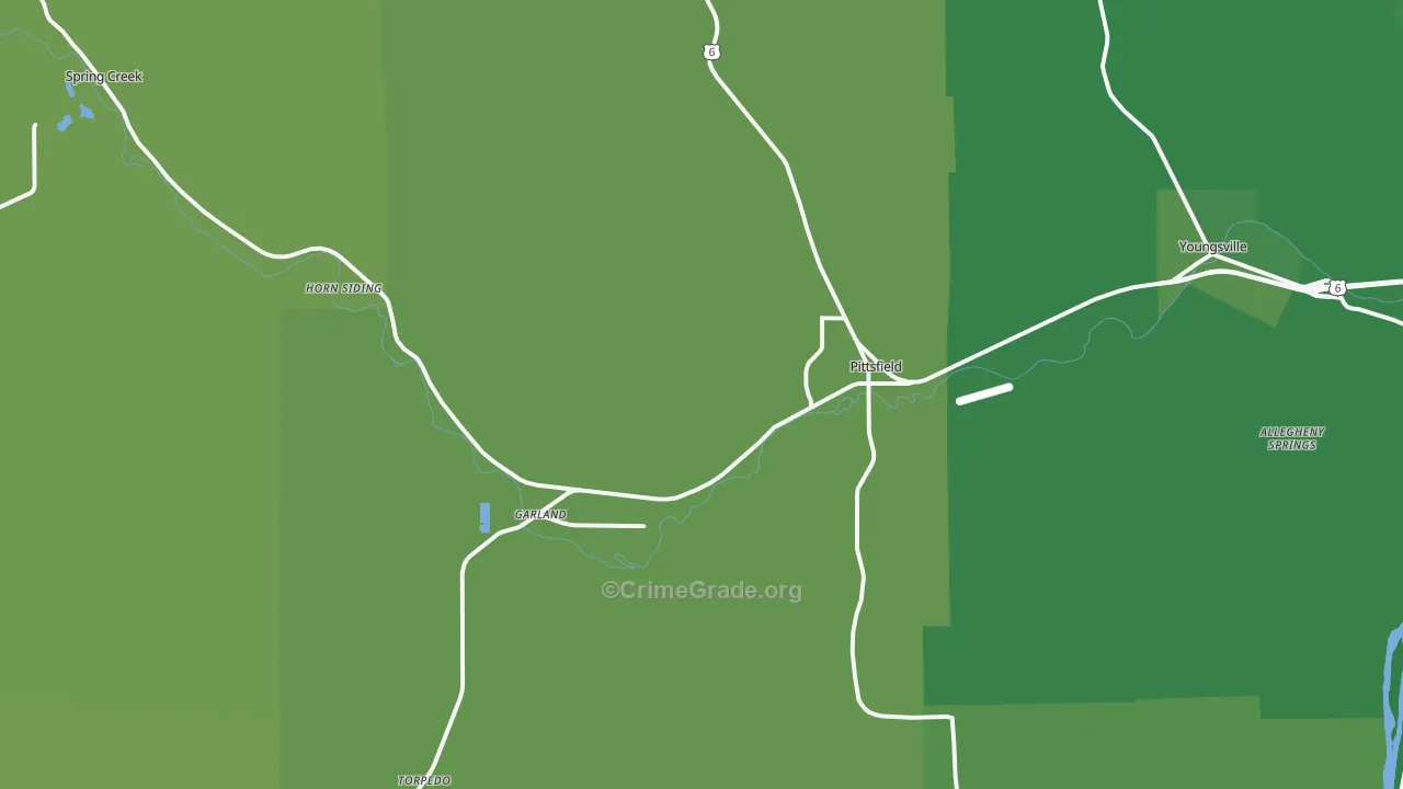 16340, PA Map of Vehicle Theft Rates