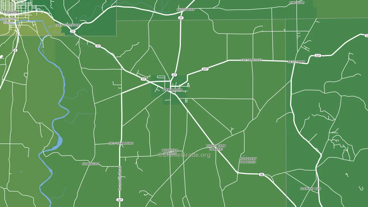 16341, PA Map of Vehicle Theft Rates