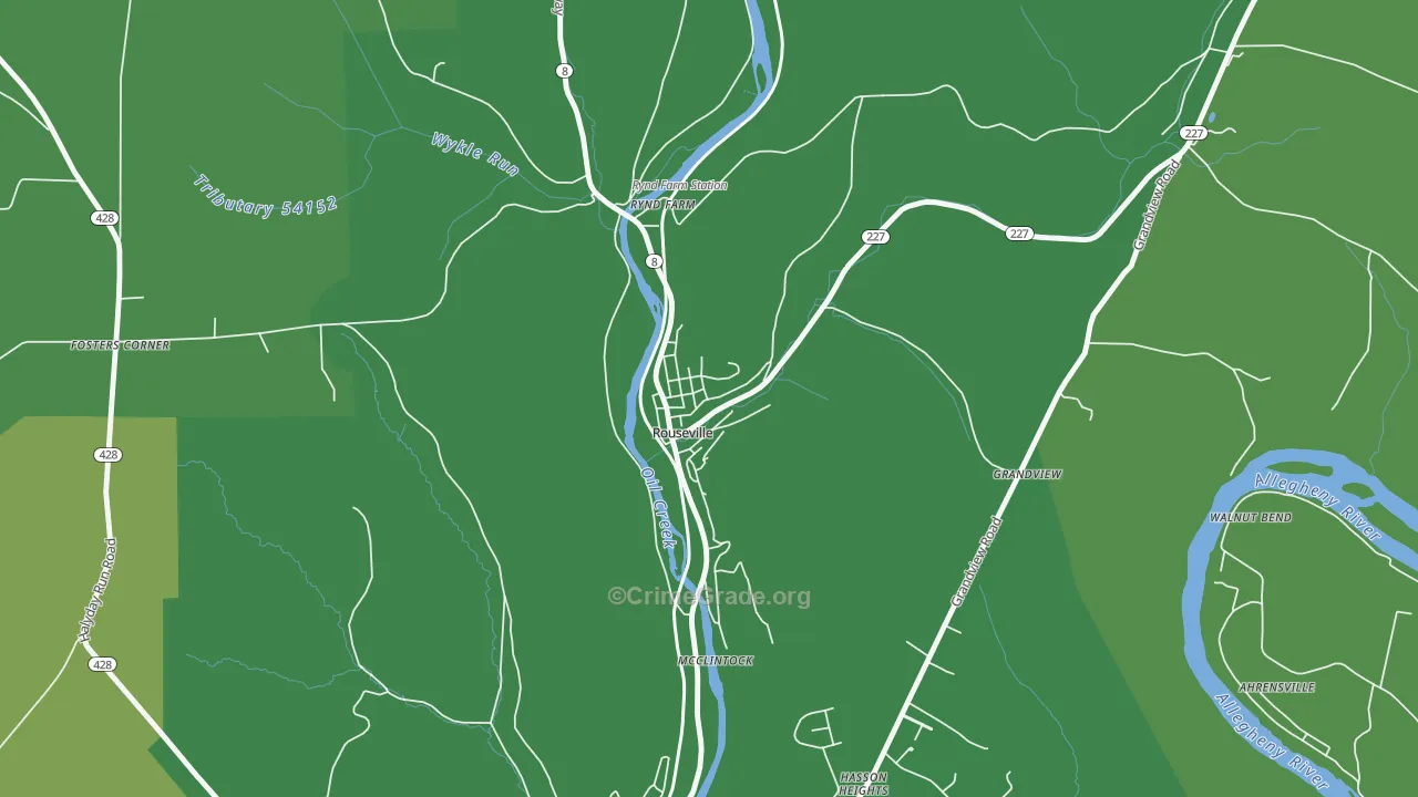 16344, PA Map of Vehicle Theft Rates