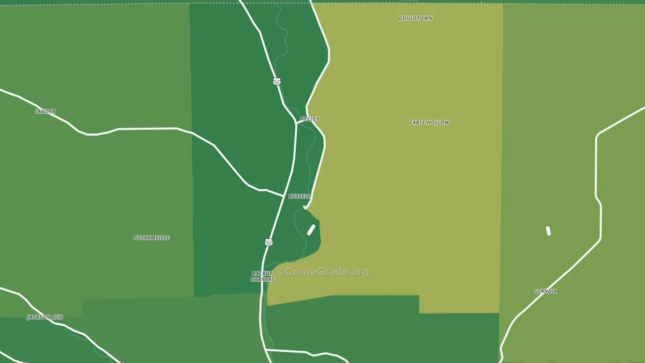 16345, PA Map of Vehicle Theft Rates