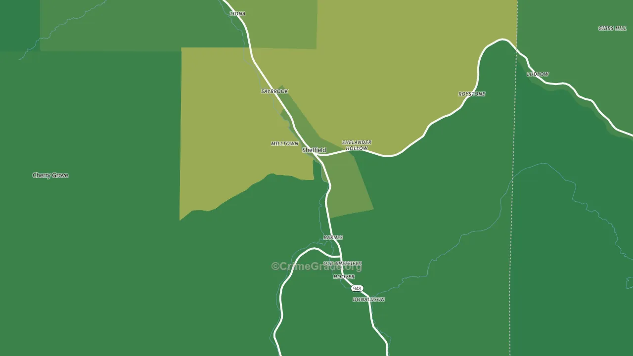 16347, PA Map of Vehicle Theft Rates