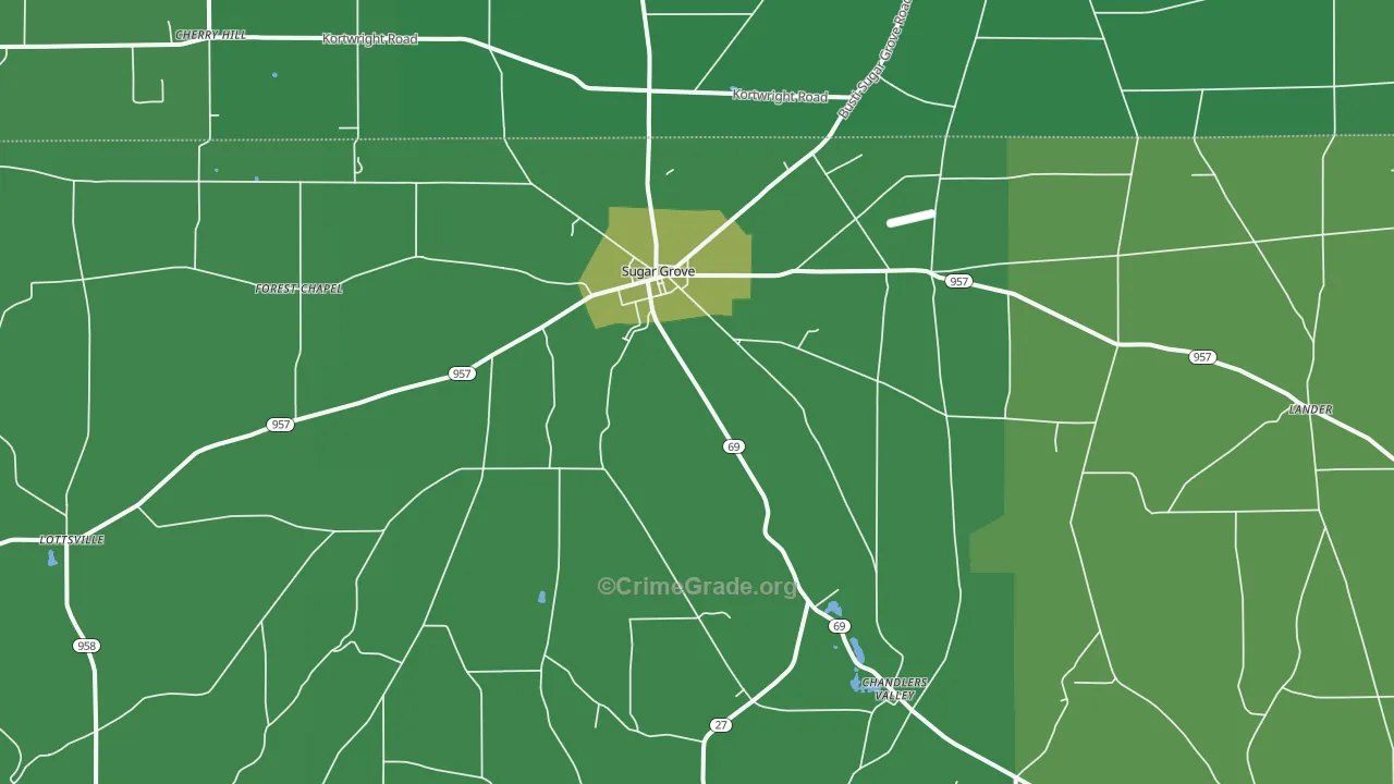 16350, PA Map of Vehicle Theft Rates