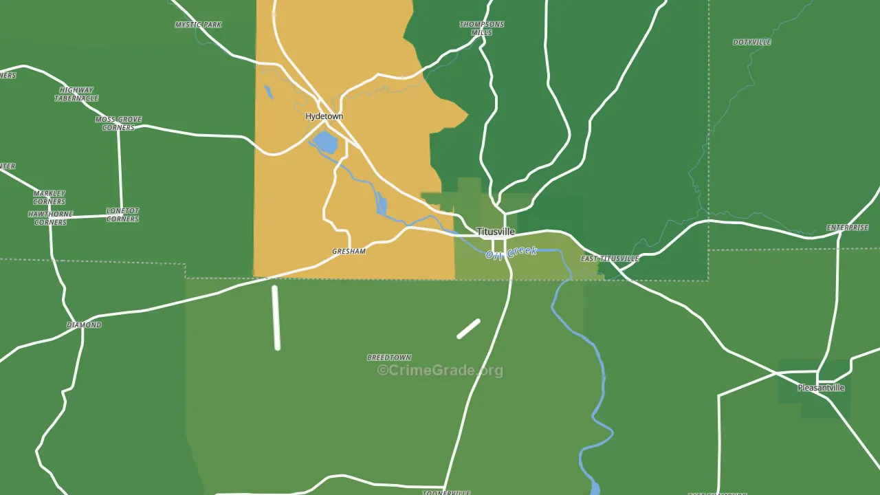 16354, PA Map of Vehicle Theft Rates