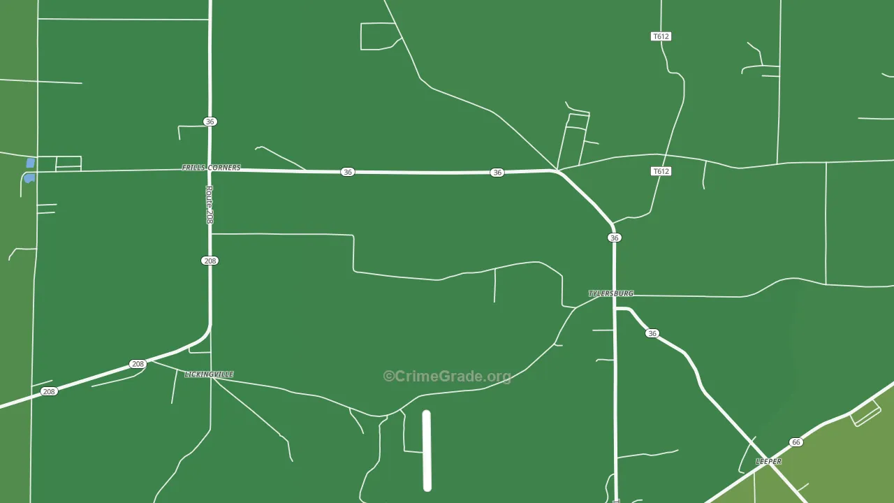 16361, PA Map of Vehicle Theft Rates