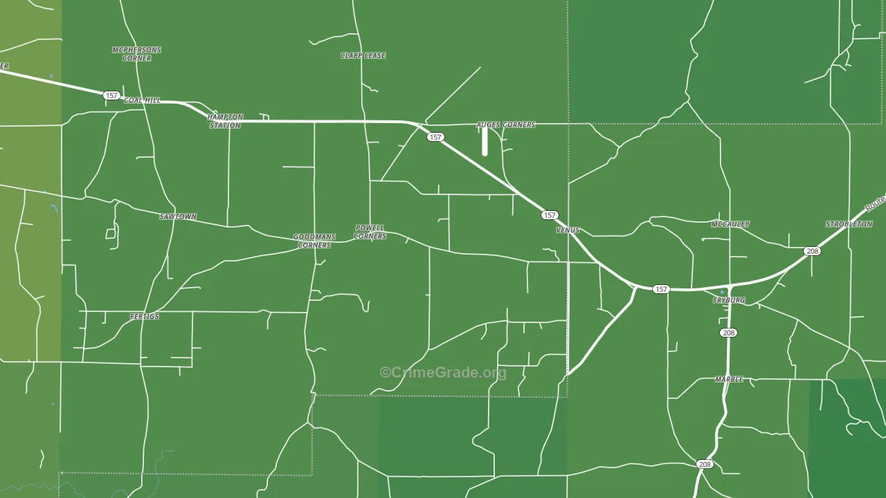 16364, PA Map of Vehicle Theft Rates